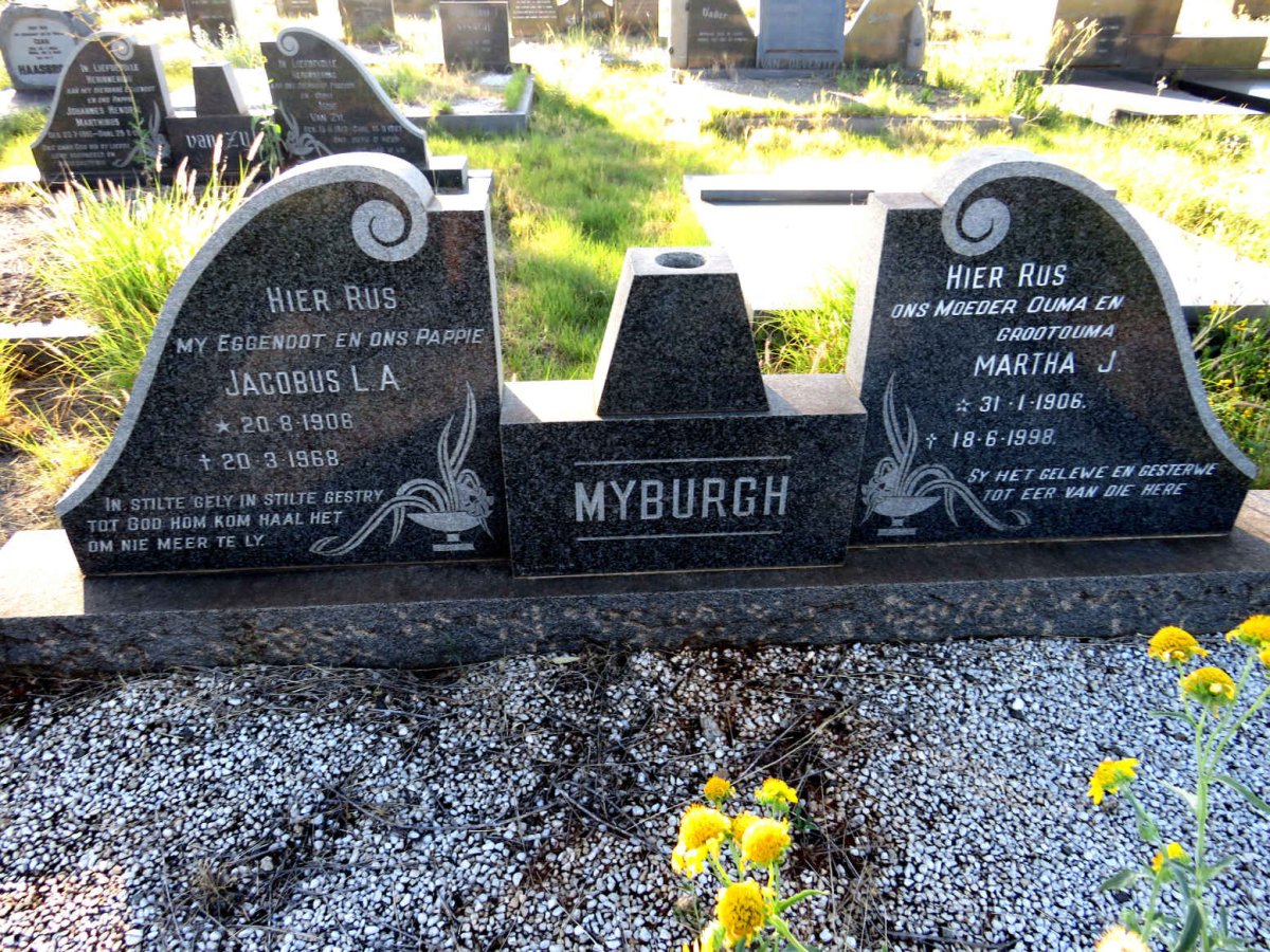 MYBURGH Jacobus L.A. 1906-1968 & Martha J. 1906-1998