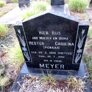 MEYER Hester Carolina voorheen PIENAAR nee COETZEE 1899-1980