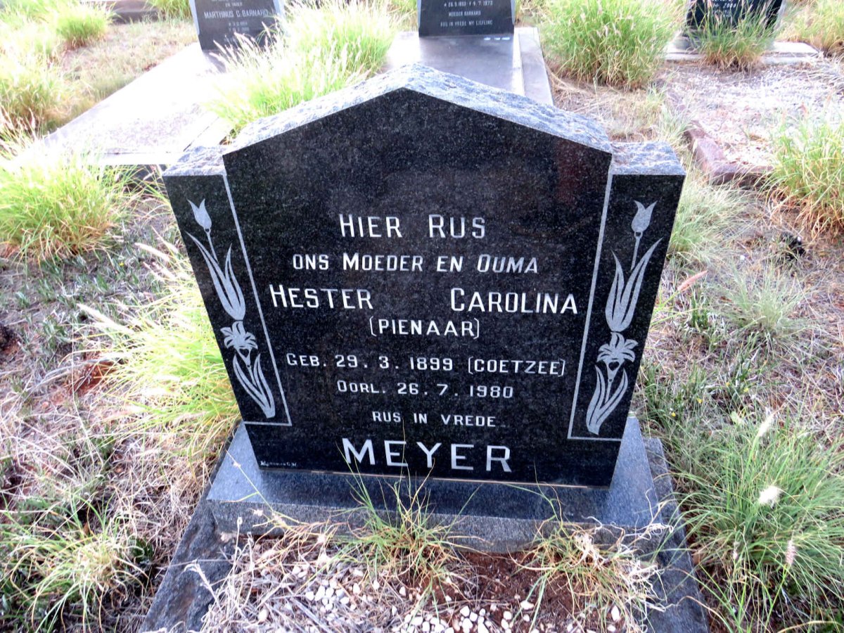 MEYER Hester Carolina voorheen PIENAAR nee COETZEE 1899-1980