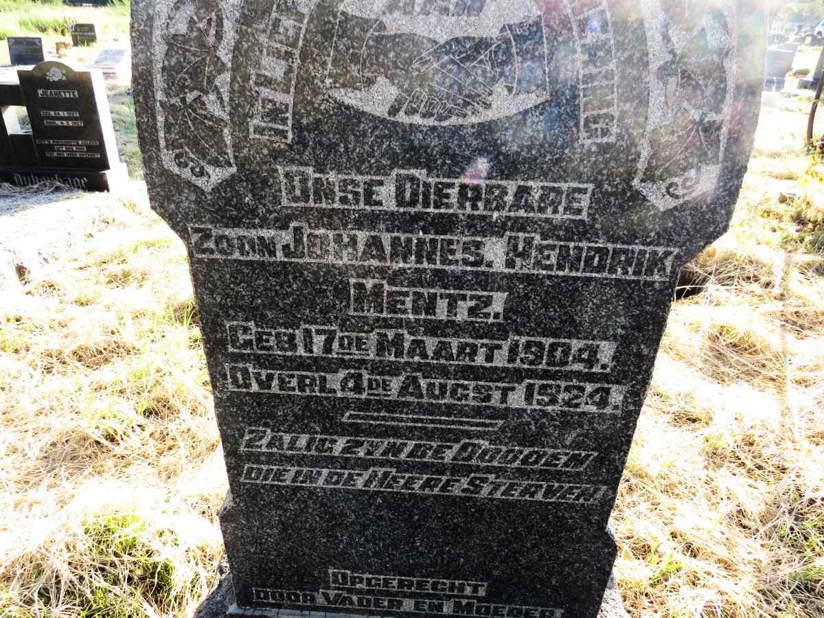 MENTZ Johannes Hendrik 1904-1924