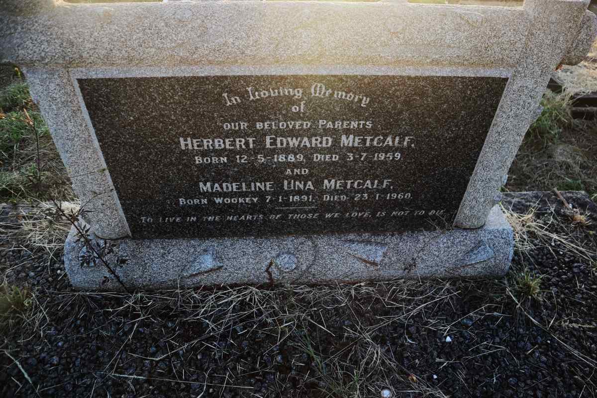 METCALF Herbert Edward 1889-1959 & Madeline Una WOOKEY 1891-1960