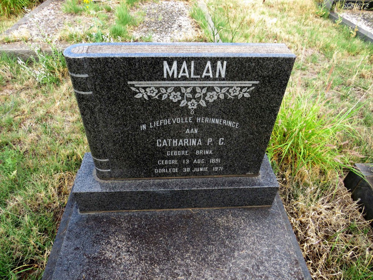 MALAN Catharina  P.G. nee BRINK 1891-1971