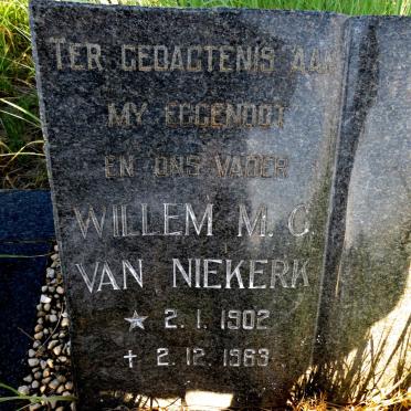 NIEKERK Willem M.C., van 1902-1963