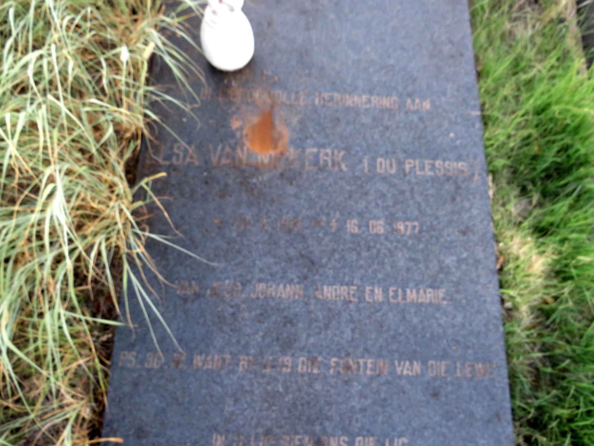 NIEKERK Elsa, van nee DU PLESSIS 1913-1977