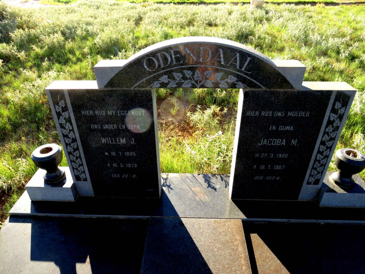 ODENDAAL Willem J. 1895-1973 & Jacoba M. 1900-1987