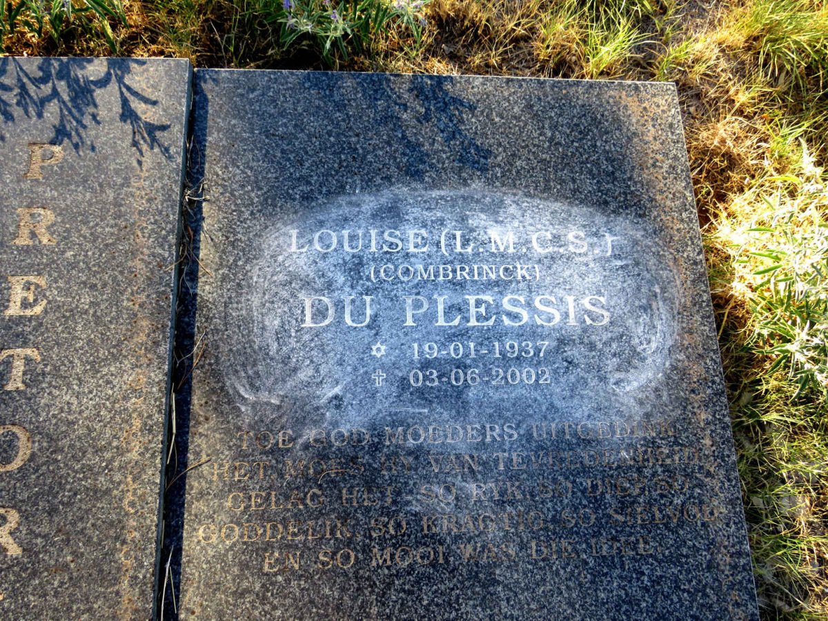 PRETORIUS Robert Albertus 1932-1968 & L.M.C.S. voorheen DU PLESSIS nee COMBRINCK 1937-2002_3