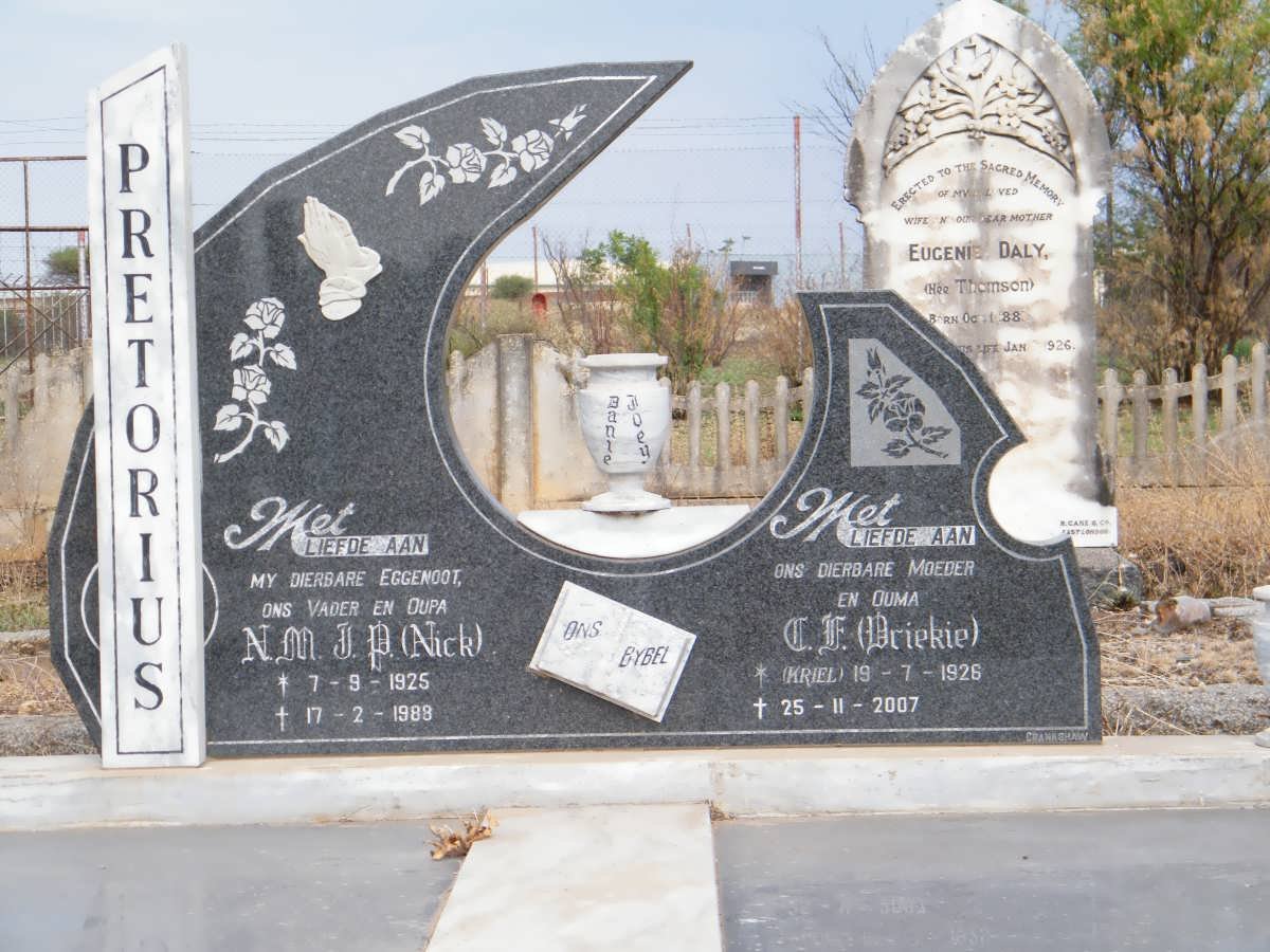 PRETORIUS N.M.J.P. 1925-1989 &amp; C.F. KRIEL 1926-2007