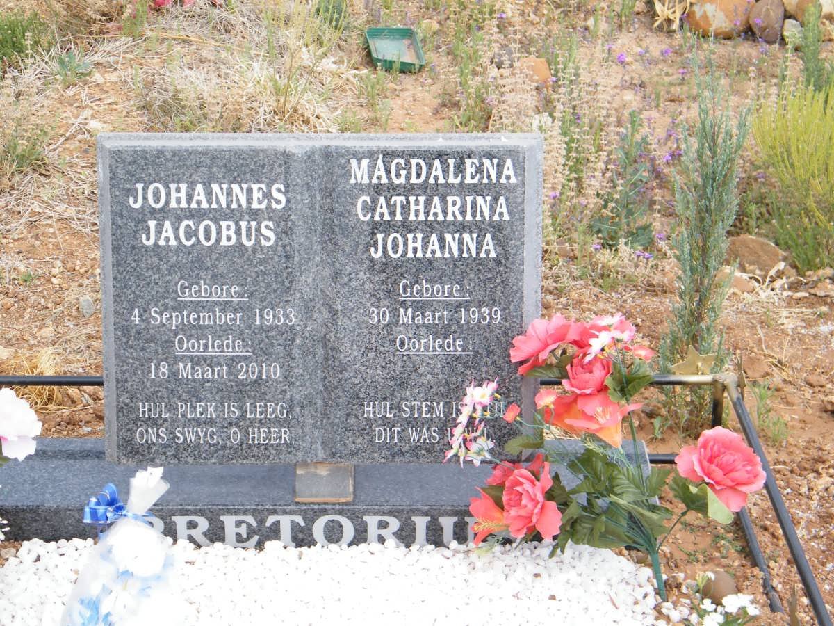 PRETORIUS Johannes Jacobus 1933-2010 &amp; Magdalena Catharina Johanna 1939-