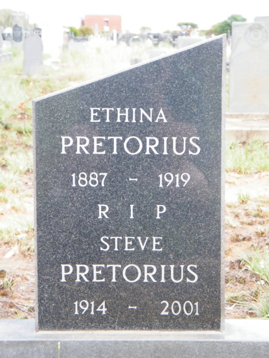 PRETORIUS Ethina 1887-1919 :: PRETORIUS Steve 1914-2001 