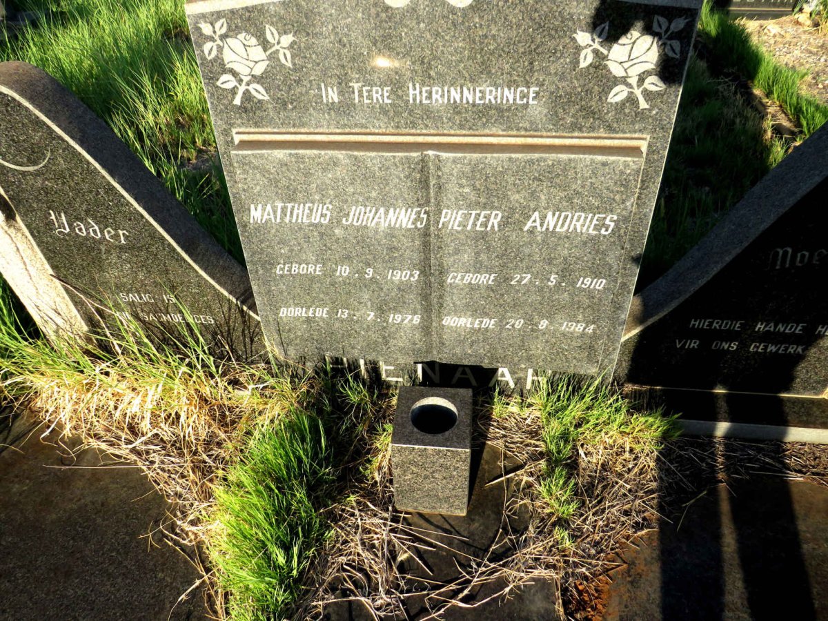 PIENAAR Mattheus Johannes 1903-1976 & Pieter Andries 1910-184