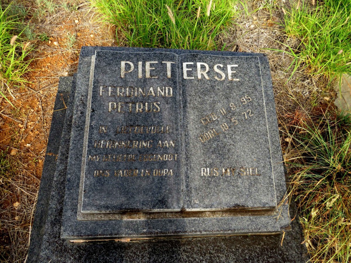 PIETERSE Ferdinand Petrus 1895-1972