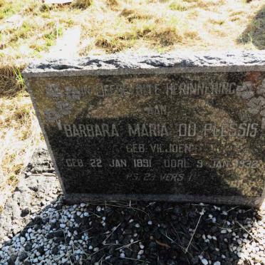 PLESSIS Barbara Maria, du nee VILJOEN 1891-1932