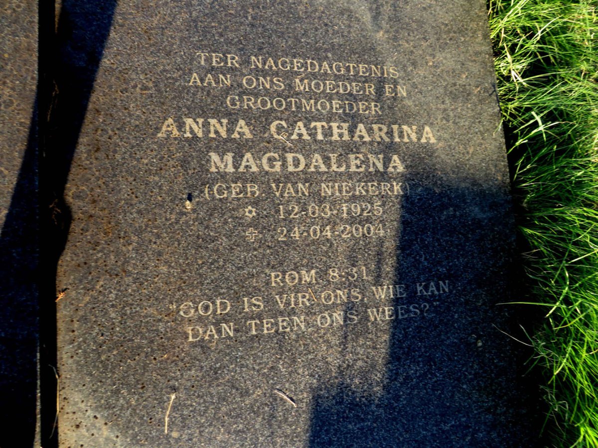 ROOTMAN Christiaan Machiel 1921-1976 & Anna Catharina Magdalena VAN NIEKERK 1925-2004_2
