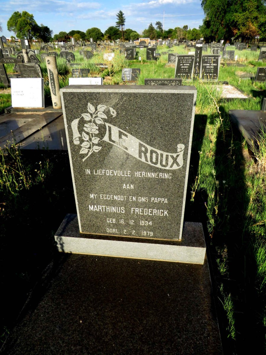ROUX Marthinus Frederick, le 1934-1979