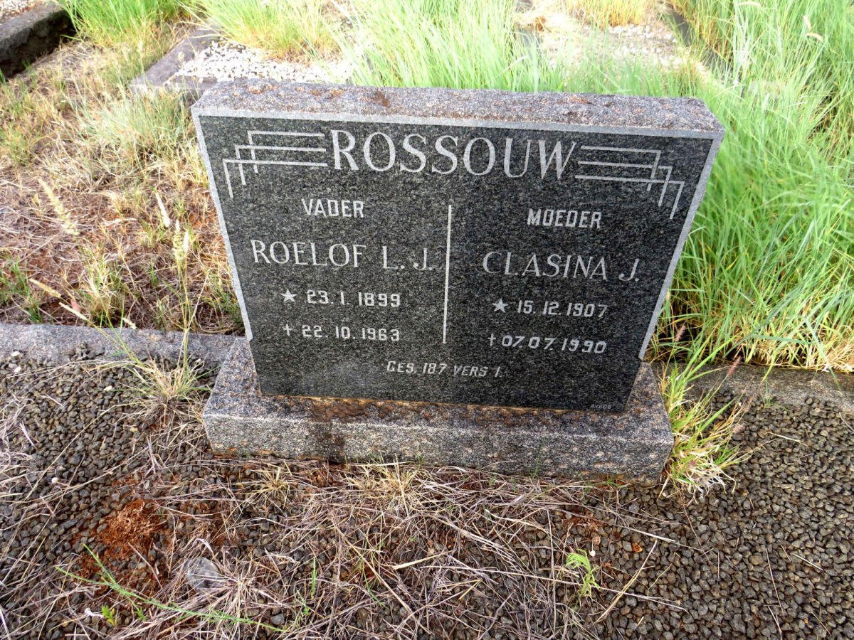 ROSSOUW Roelof L.J. 1899-1963 & Clasina J. 1907-1990