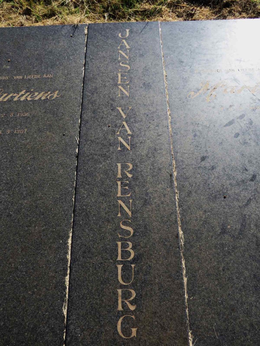 RENSBURG Martiens, Jansen van 1936-1987 & Marie 1942- _1