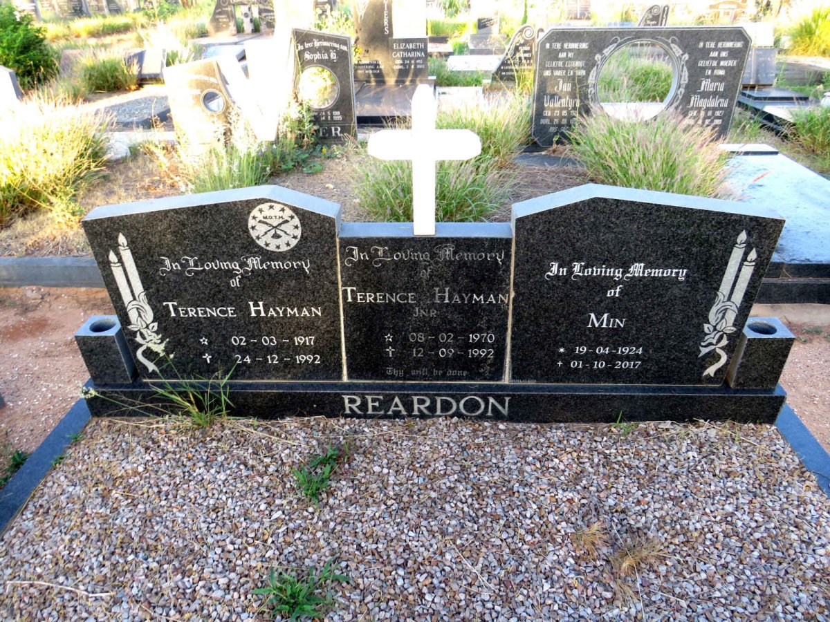 REARDON Terence Hayman 1917-1992 & Min 1924-2017 :: REARDON Terence Hayman 1970-1992
