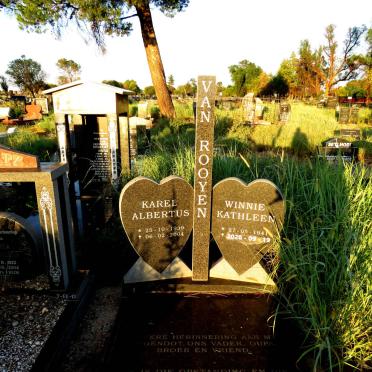 ROOYEN Karel Albertus, van 1939-2004 & Winnie Kathleen 1941-2020