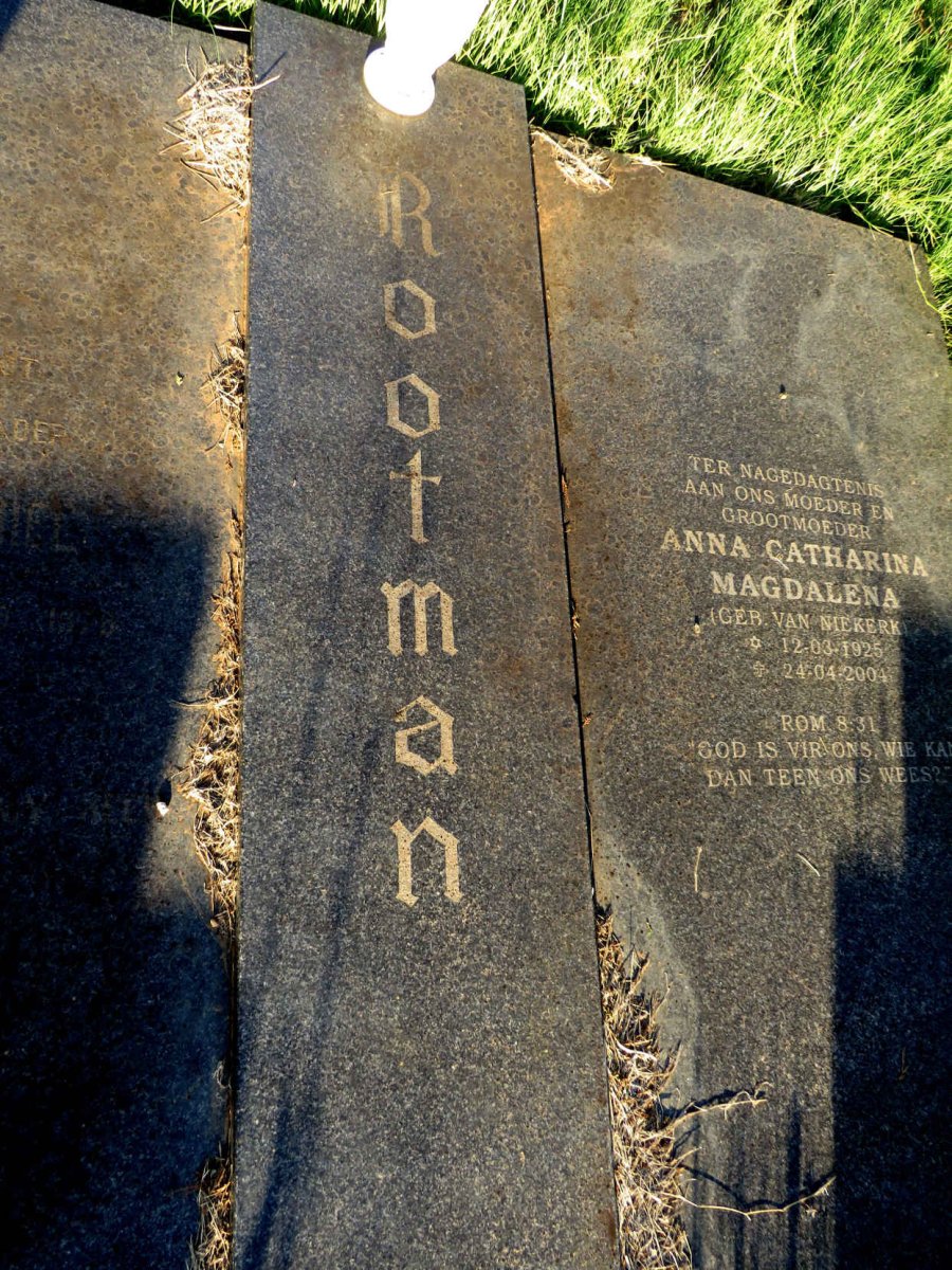 ROOTMAN Christiaan Machiel 1921-1976 & Anna Catharina Magdalena VAN NIEKERK 1925-2004_1