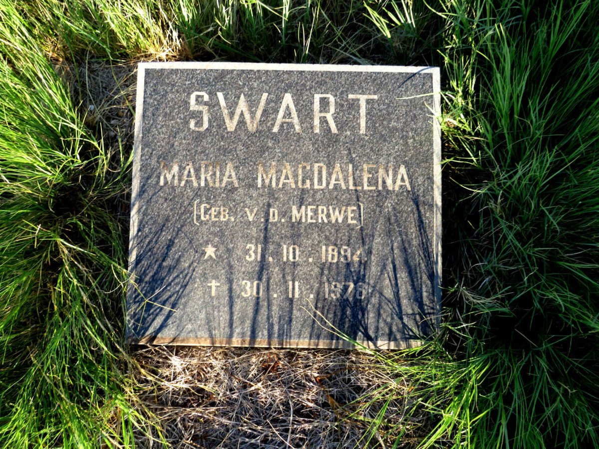 SWART Maria Magdalena nee v.d. MERWE 1894-1978