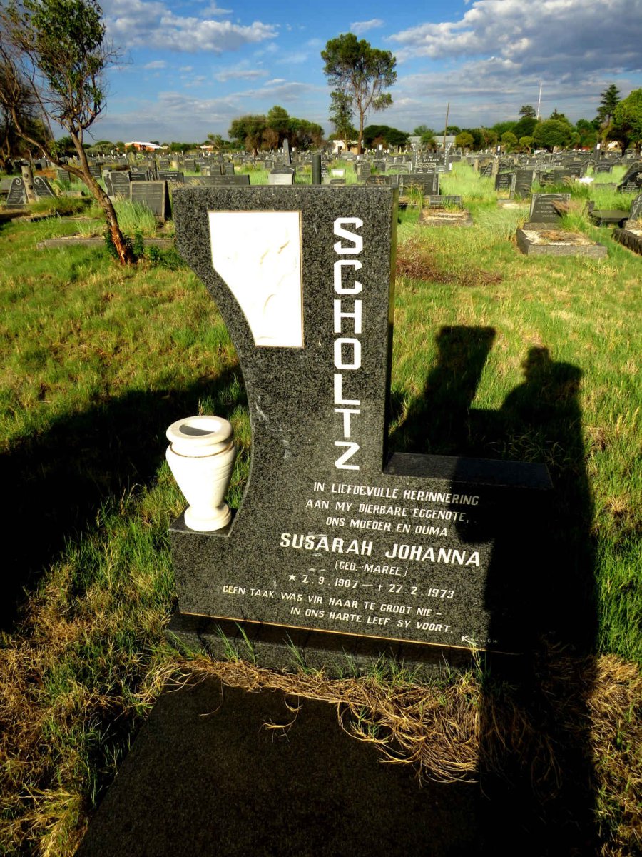 SCHOLTZ Susarah Johanna nee MAREE 1907-1973