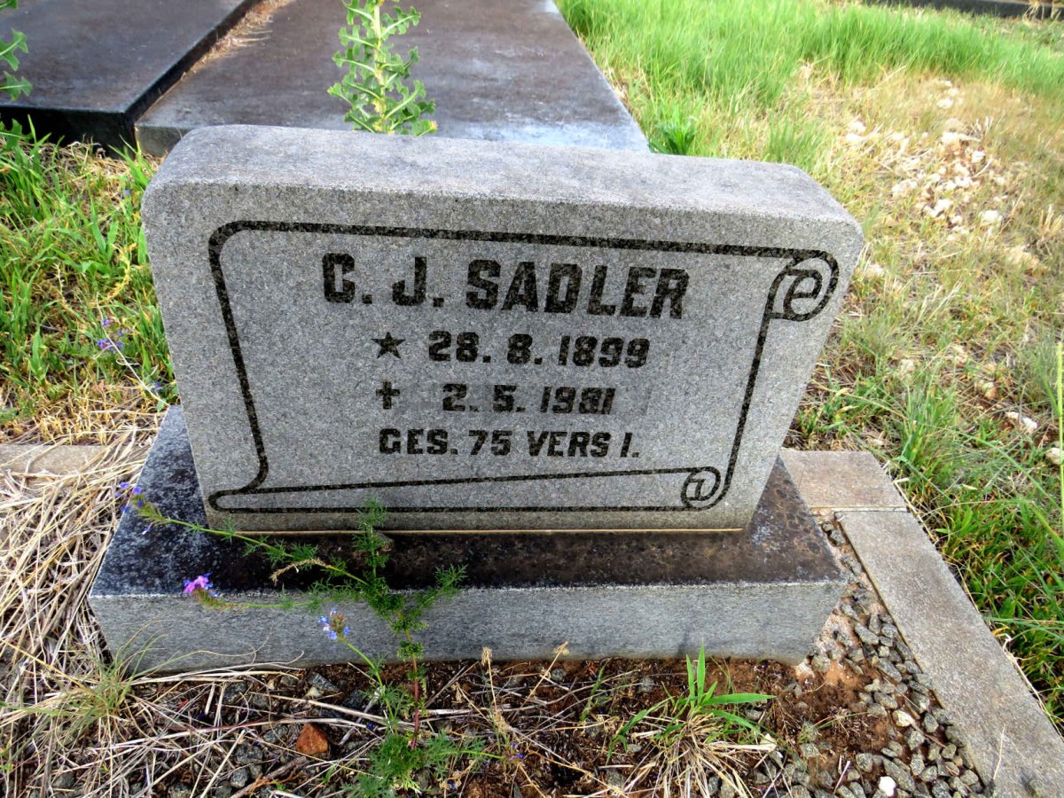 SADLER C.J. 1899-1981