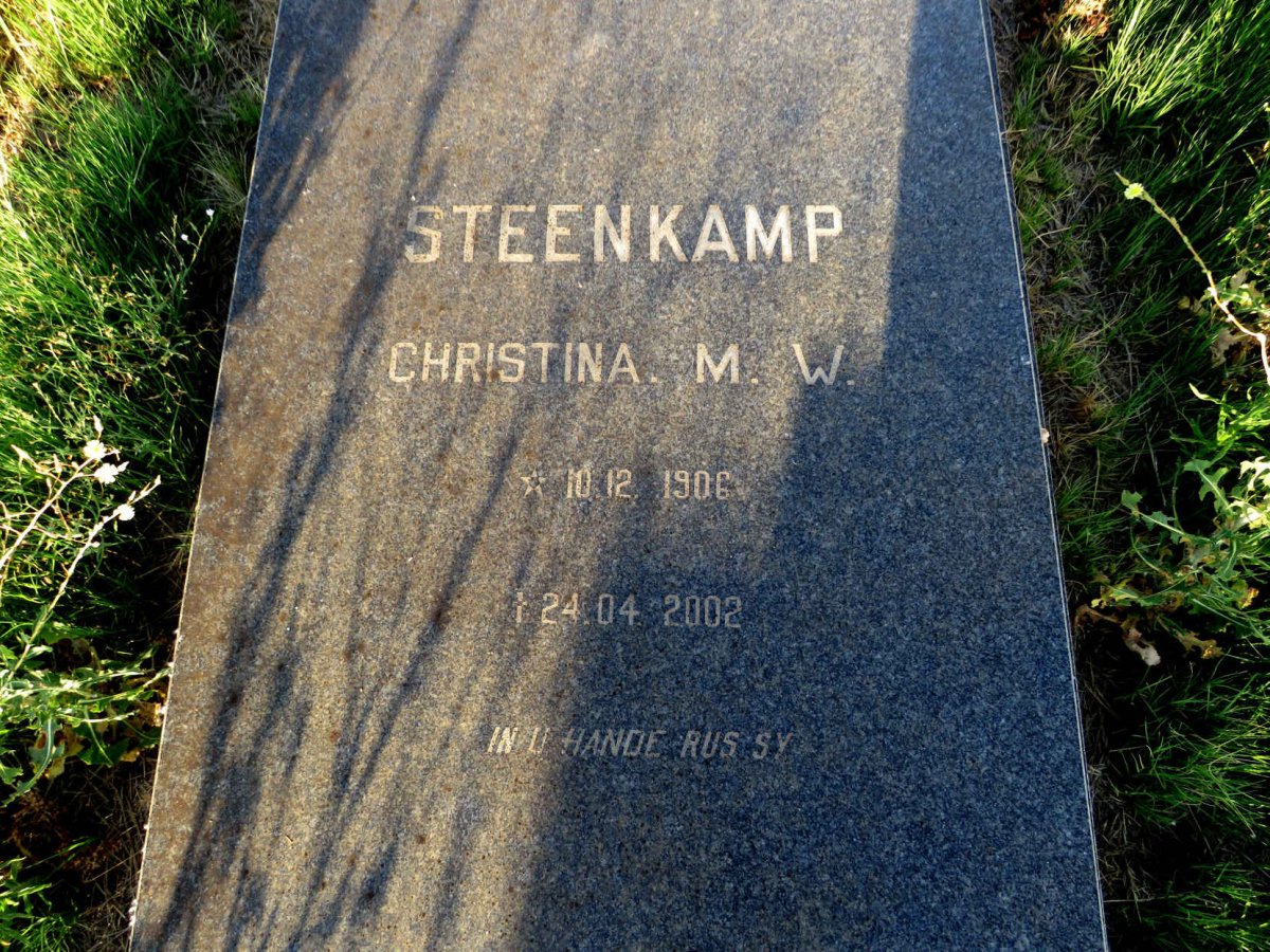 STEENKAMP Christina M.W. 1906-2002