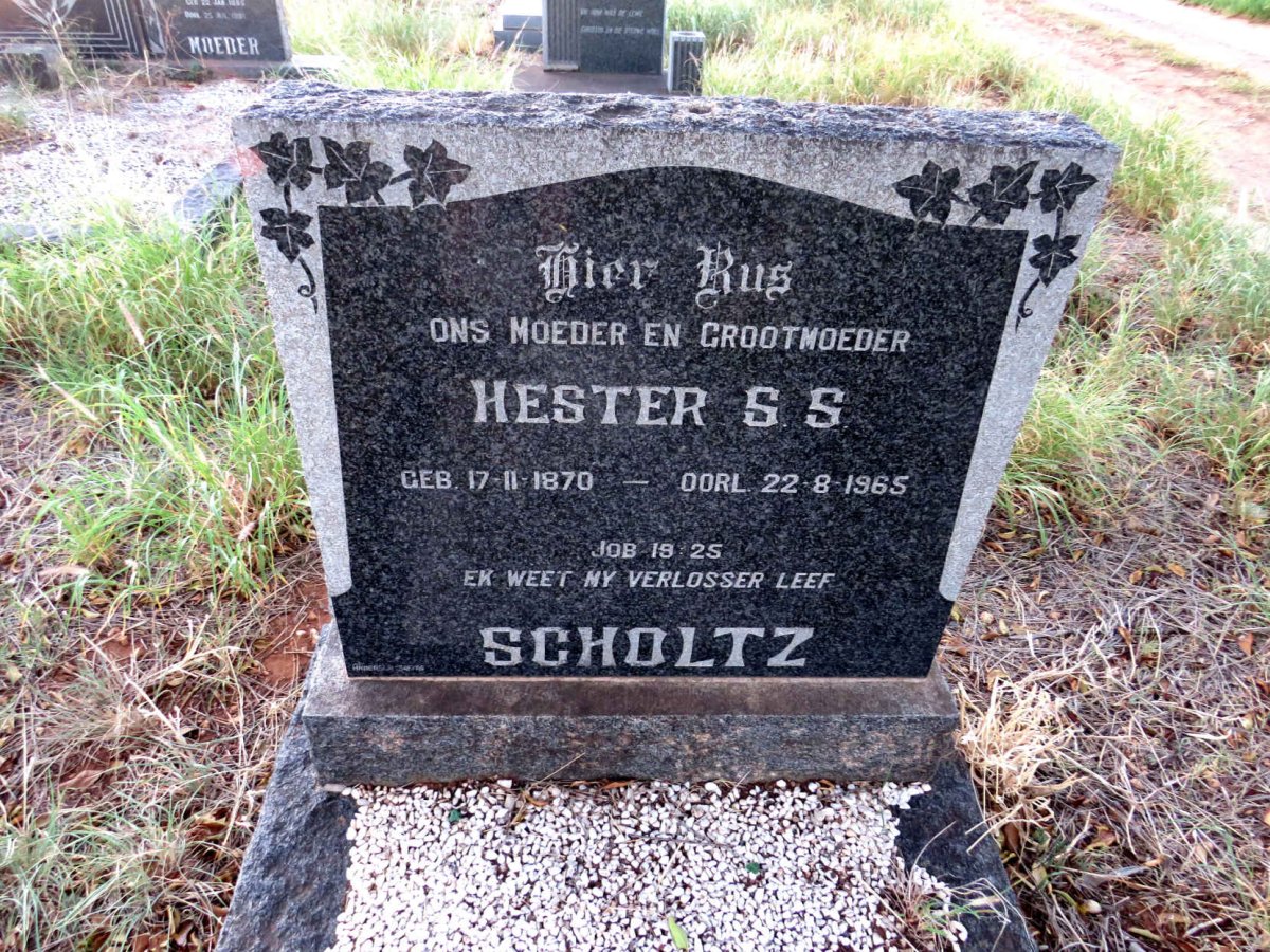 SCHOLTZ Hester S.S. 1870-1965