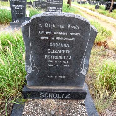SCHOLTZ Susanna Elizabeth Petronella 1904-1993