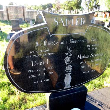 SADLER Daniel 1923-1974 & Martha Susanna VENTER 1922-1980