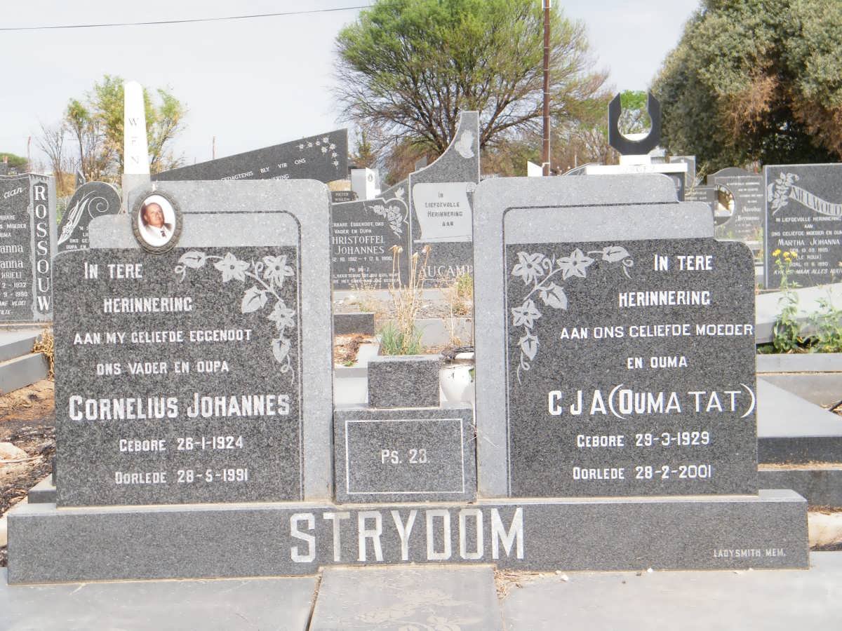 STRYDOM Cornelius Johannes 1924-1991 &amp; C.J.A. 1929-2001