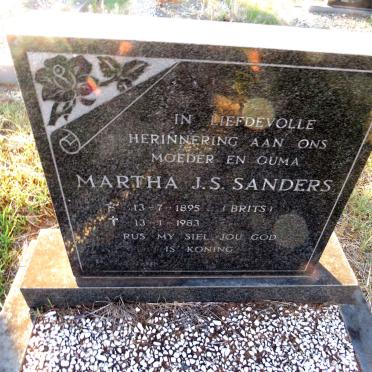 SANDERS Martha J.S. nee BRITS 1895-1983