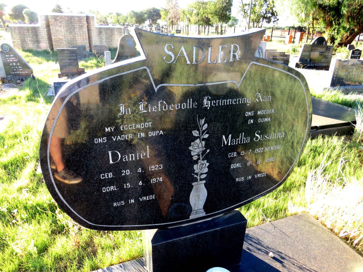 SADLER Daniel 1923-1974 & Martha Susanna VENTER 1922-1980