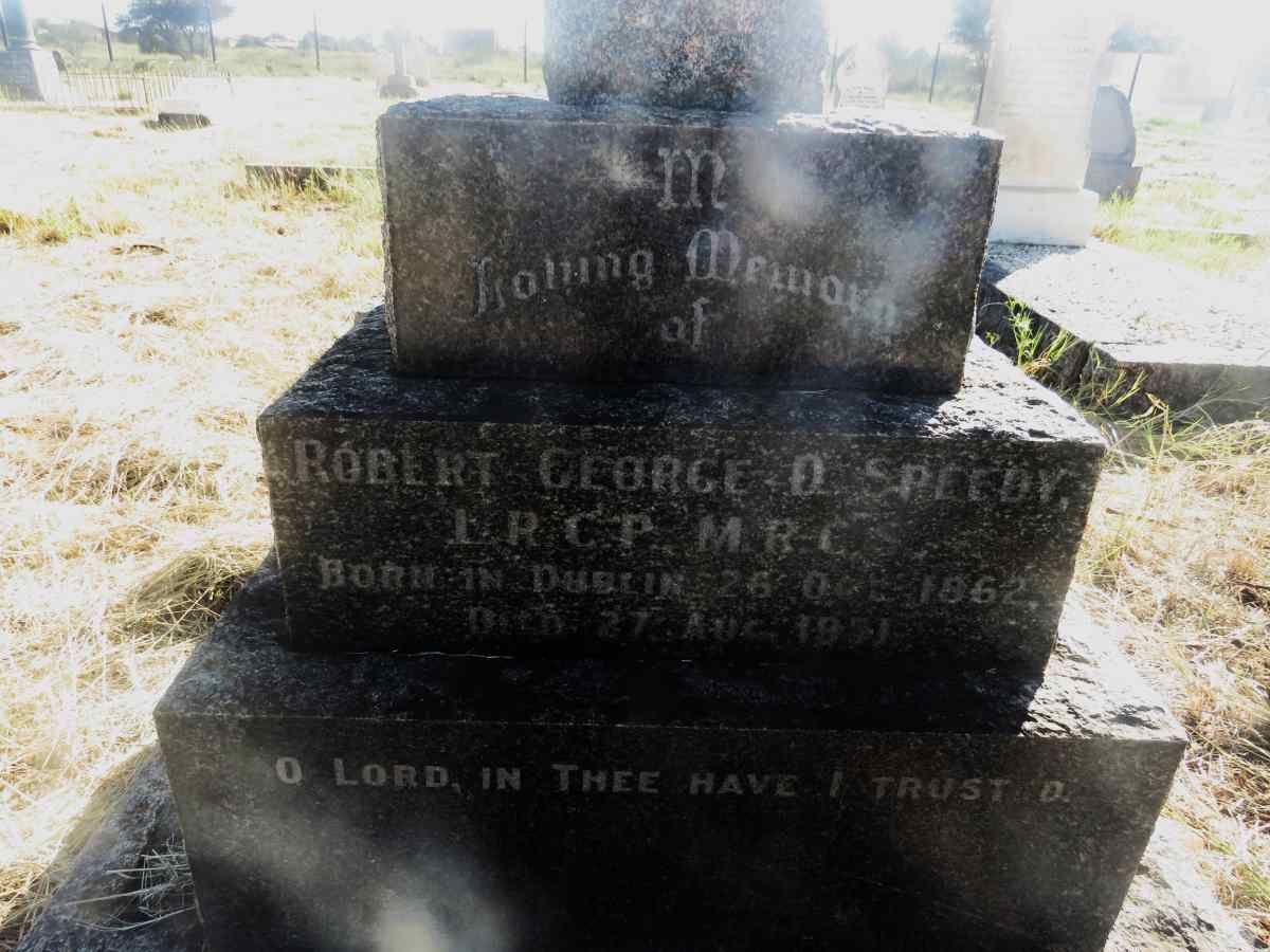 SPEEDY Robert George D. 1862-1951