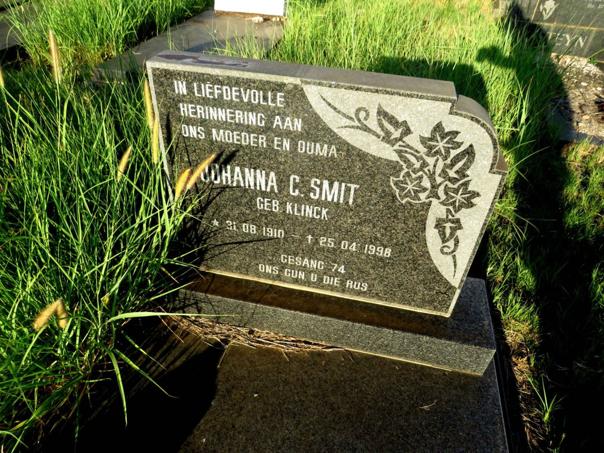 SMIT Johanna C. nee KLINCK 1910-1998