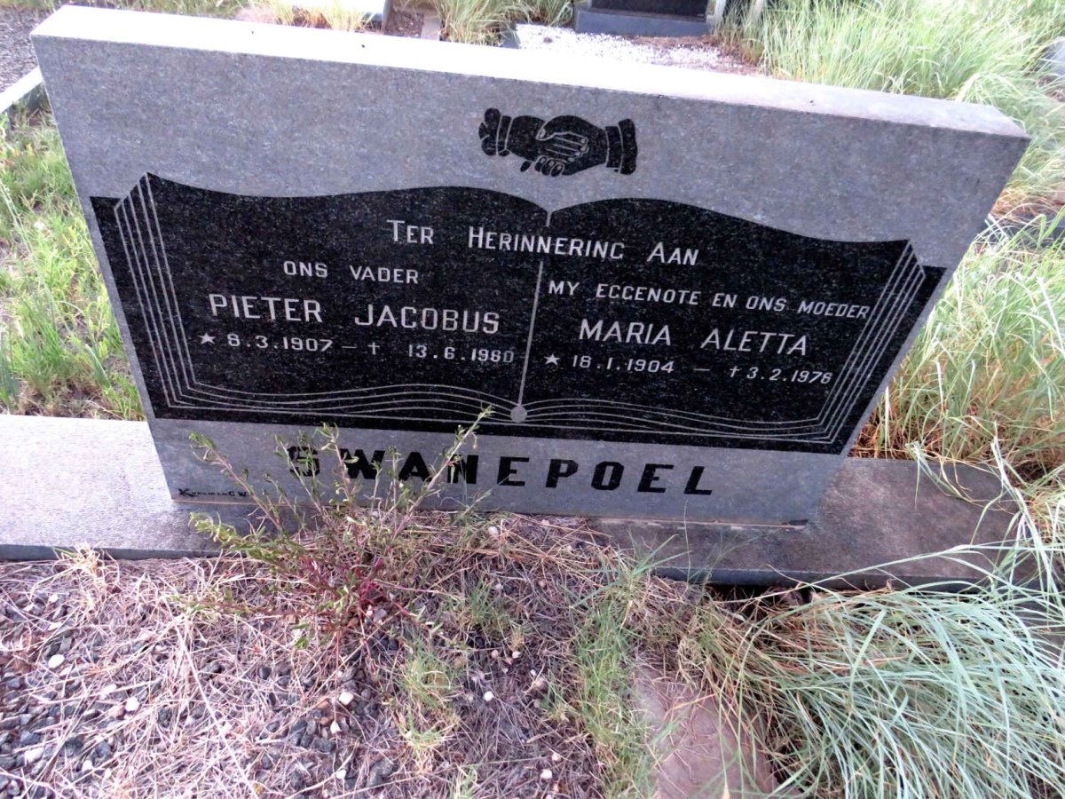 SWANEPOEL Pieter Jacobus 1907-1980 & Maria Aletta 1904-1978
