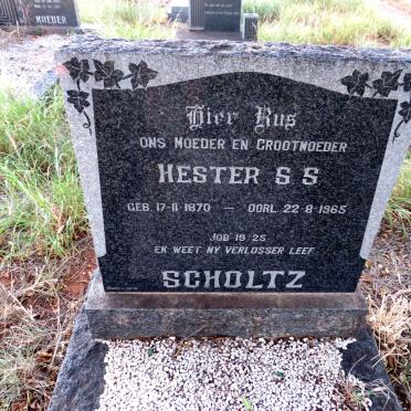 SCHOLTZ Hester S.S. 1870-1965