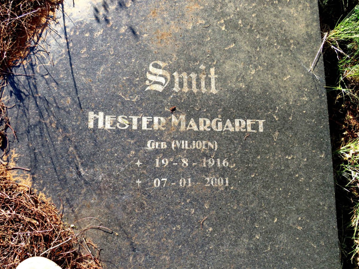 SMIT Hester Margaret nee VILJOEN 1916-2001