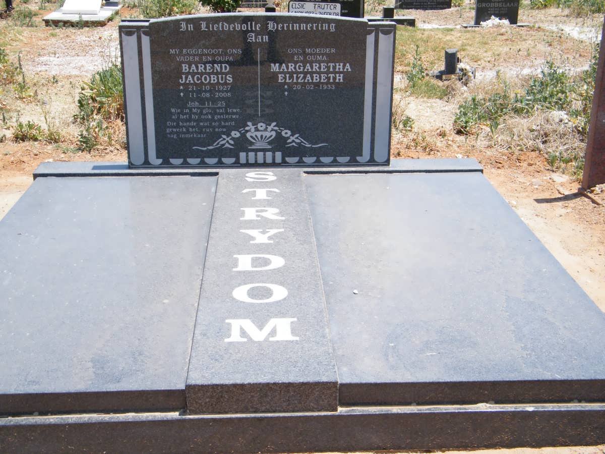 STRYDOM Barend Jacobus 1927-2008 &amp; Margaretha Elizabeth 1933-
