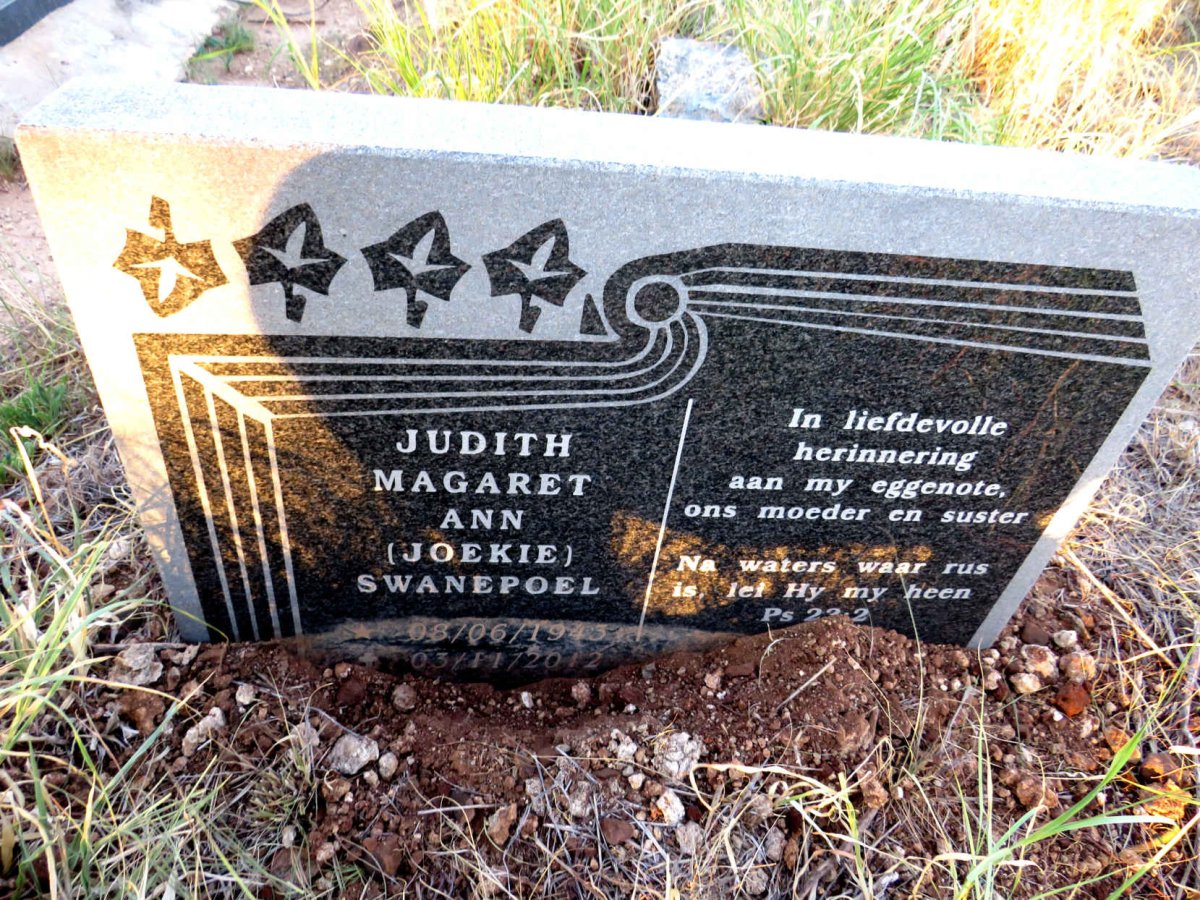 SWANEPOEL Judith Margaret Ann 1943-2012
