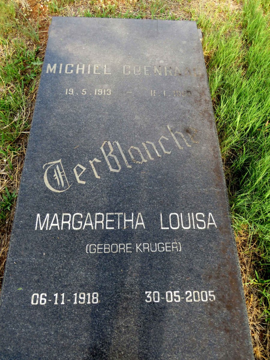 TERBLANCHE Michiel Coenraad 1913-19?? & Margaretha Louisa KRUGER 1918-2005