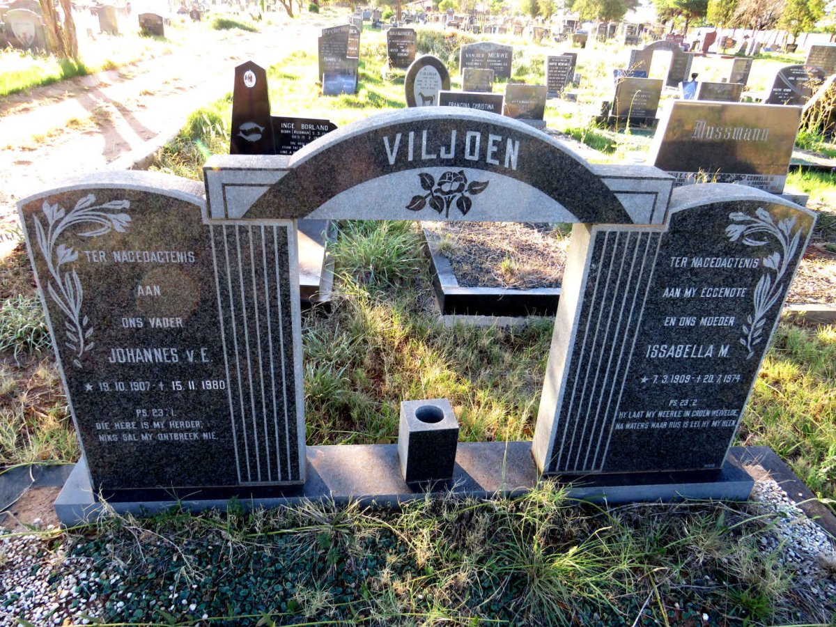 VILJOEN Johannes v. E. 1907-1980 & Issabella M. 1909-1974