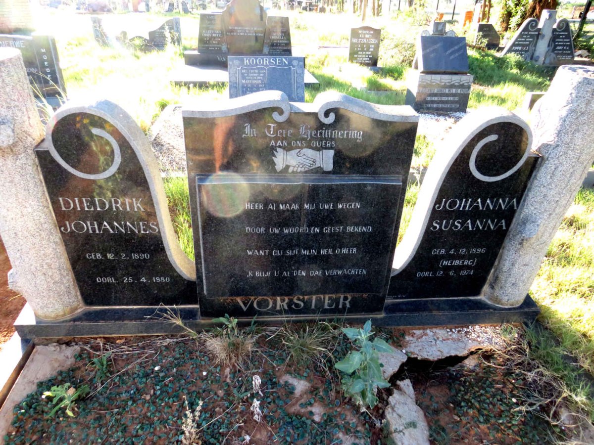 VORSTER Diedrik Johannes 1890-1980 & Johanna Susanna HEIBERG 1896-1974