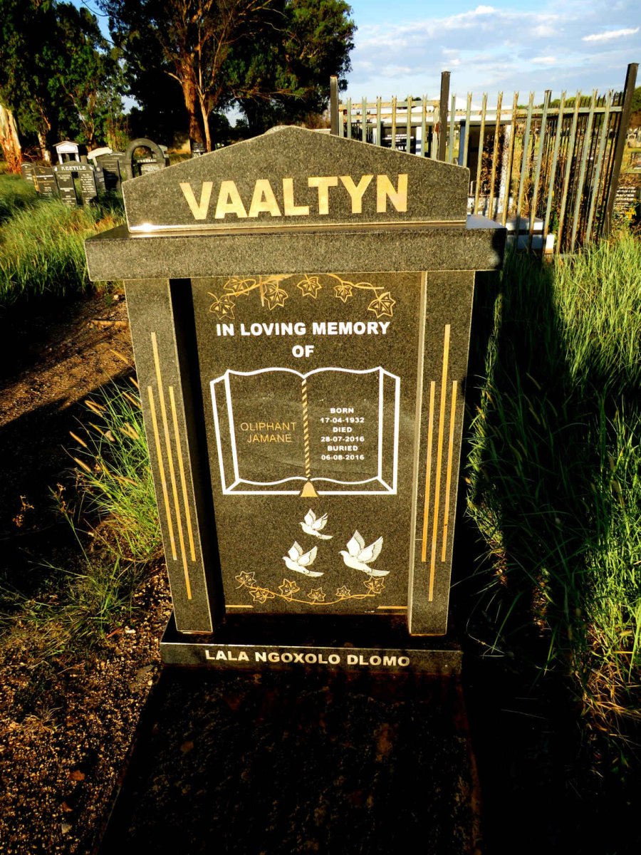 VAALTYN Oliphant Jamane 1932-2016