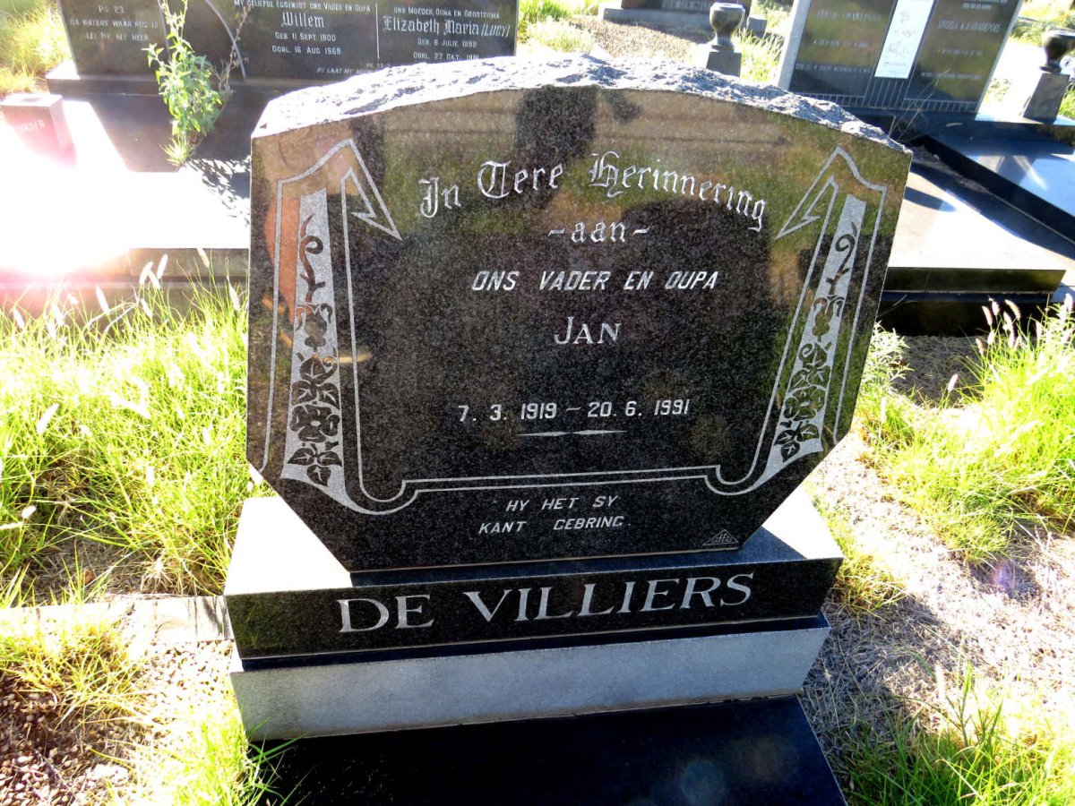 VILLIERS Jan, de 1919-1991