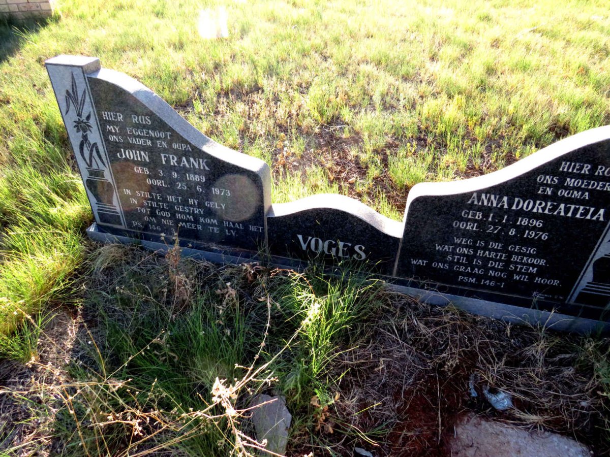 VOGES John Frank 1889-1973 & Anna Doreateia 1896-1976
