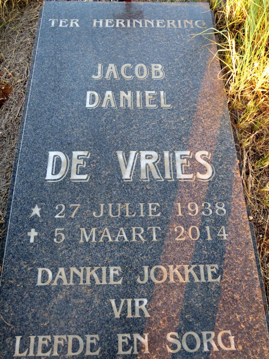 VRIES Jacob Daniel, de 1938-2014