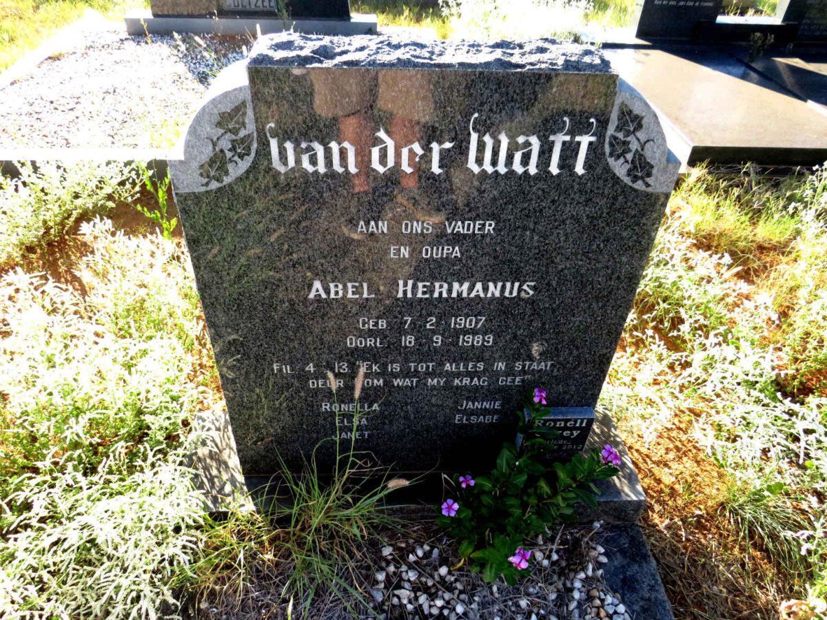 WATT Abel Hermanus, van der 1907-1989 :: CAREY Ronell -2012_1