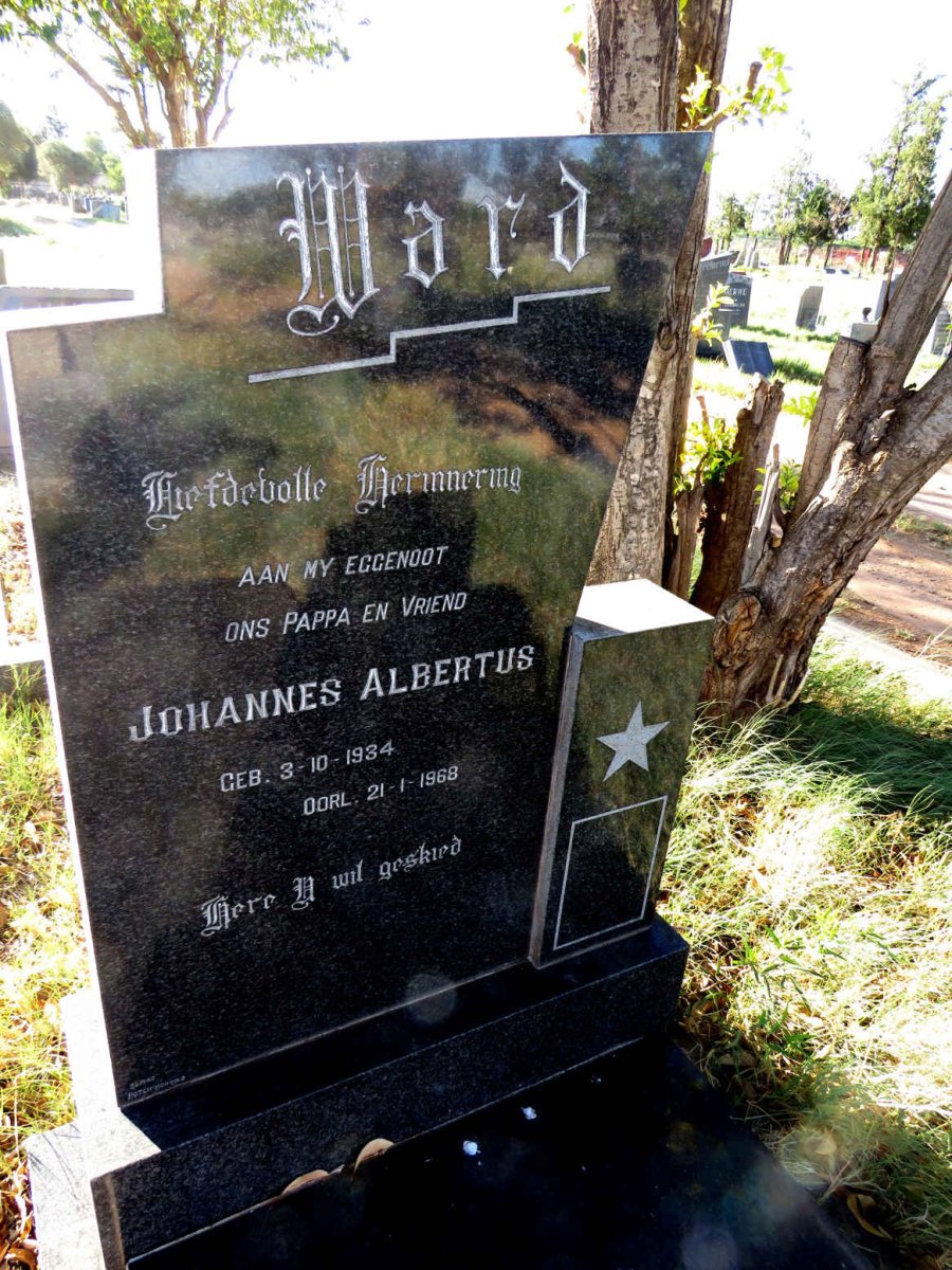 WARD Johannes Albertus 1934-1968