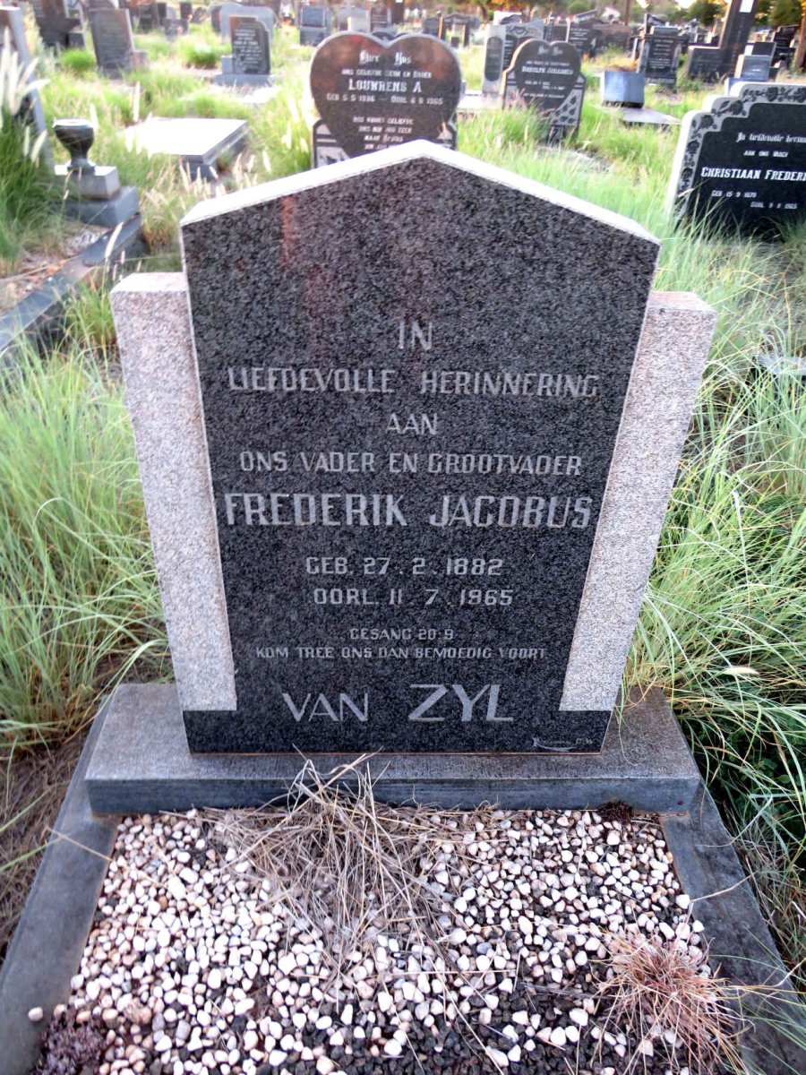 ZYL Frederik Jacobus, van 1882-1965